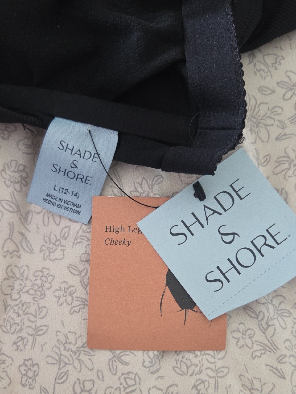 Shade & Shore Black Ribbed Swimsuit - Picture 2 of 5